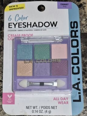 NWT L.A. Colors Fling 6 Color Eyeshadow  Crease Proof Color